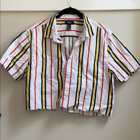 Forever 21 Other - White Shirt with Stripes - Men's Large